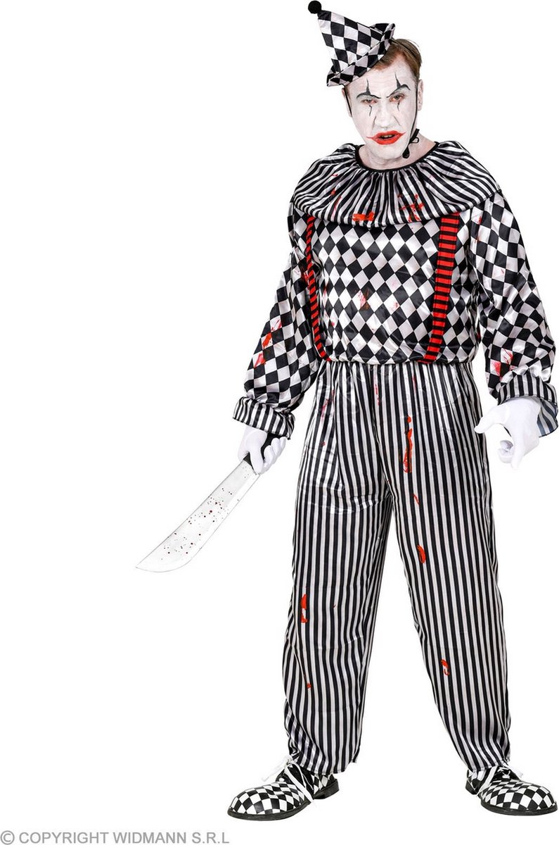 Monster & Griezel Kostuum | Bloedgrappige Scary Clown | Man | Large | Halloween | Verkleedkleding